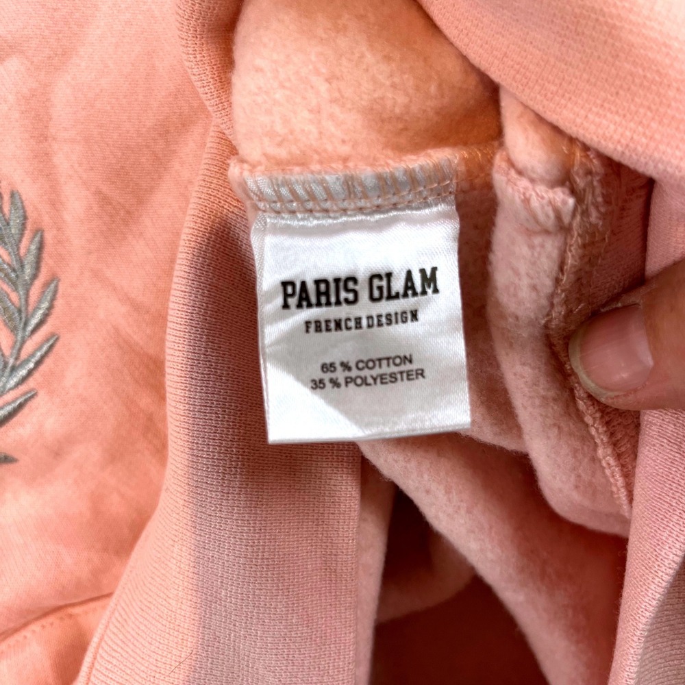 Paris Glam Womens Hoodie Pink Paris Graphic Fleece Sweatshirt Small Coquette - Picture 6 of 6